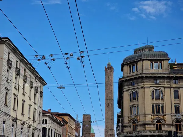 Bolonya Piazza Maggiore Kare Manzaralı Şehir Manzarası — Stok fotoğraf
