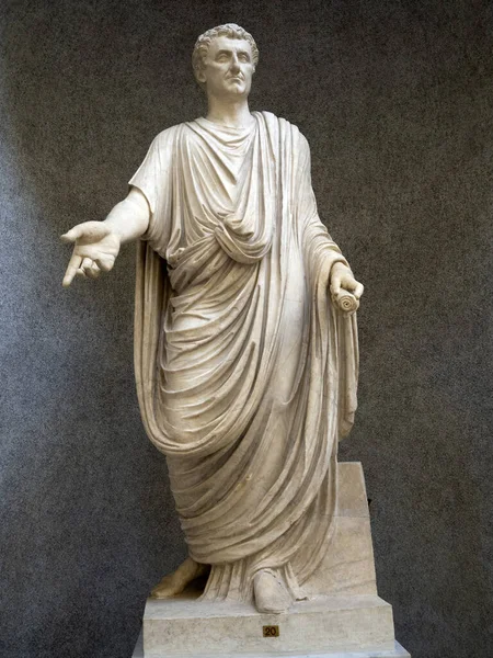 Gammal Marmor Romersk Figur Skulptur Staty Detalj — Stockfoto