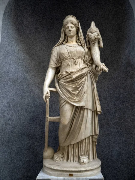 Viejo Mármol Romano Figura Escultura Estatua Detalle Fortuna —  Fotos de Stock