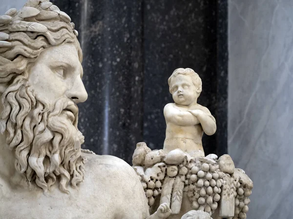 Gammal Marmor Romersk Figur Skulptur Staty Detalj — Stockfoto
