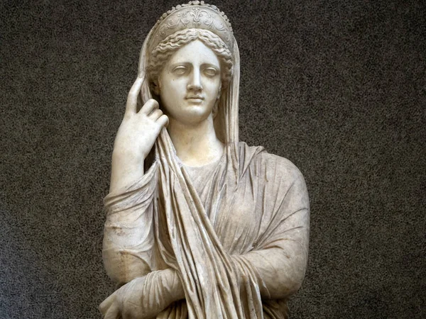 古罗马大理石人像雕塑的细节 — 图库照片
