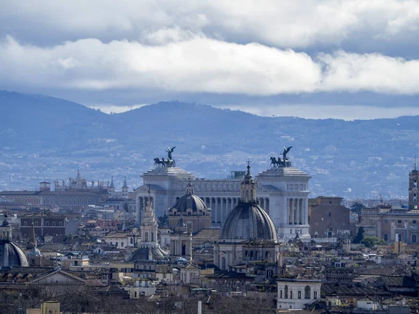 Unbekannter Soldat Denkmal Roma Luftaufnahme Stadtbild Vom Vatikanischen Museum Panorama — Stockfoto