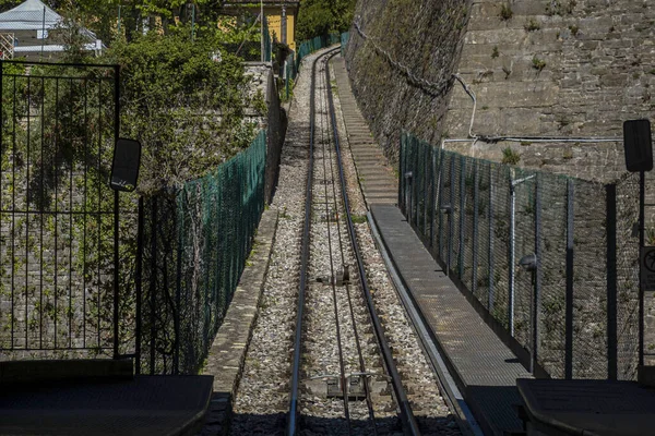 Old Bergamo Cable Car Funicular Lift — Stock Photo, Image