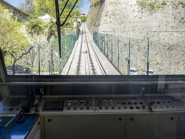 Old Bergamo Cable Car Funicular Lift — Stock Photo, Image