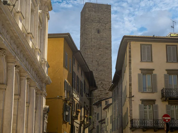 Bergamo Medieval Town Piazza Maggiore Place View — Stock Photo, Image