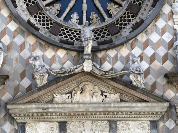 Santa Maria Maggiore Kościół Bergamo Włochy Szczegół Zbliżenie — Zdjęcie stockowe