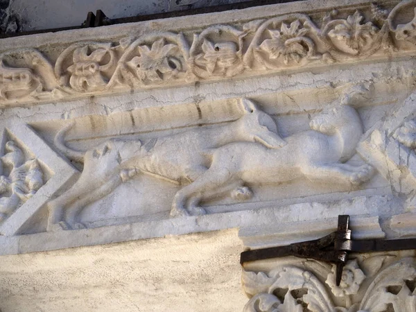 Santa Maria Maggiore Igreja Bergamo Itália Detalhe Close — Fotografia de Stock