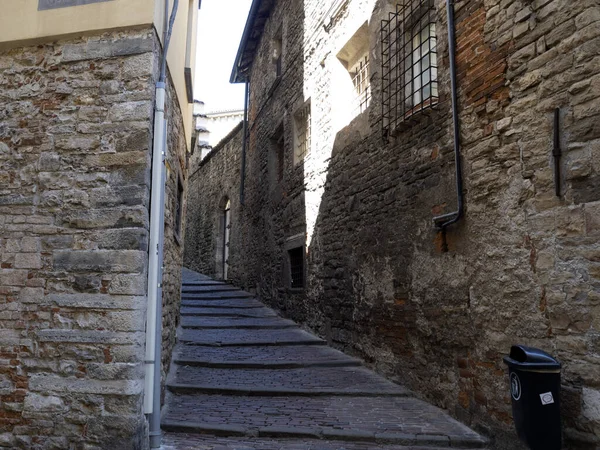 Bergamo Średniowieczne Kamienice Zobacz Szczegóły — Zdjęcie stockowe