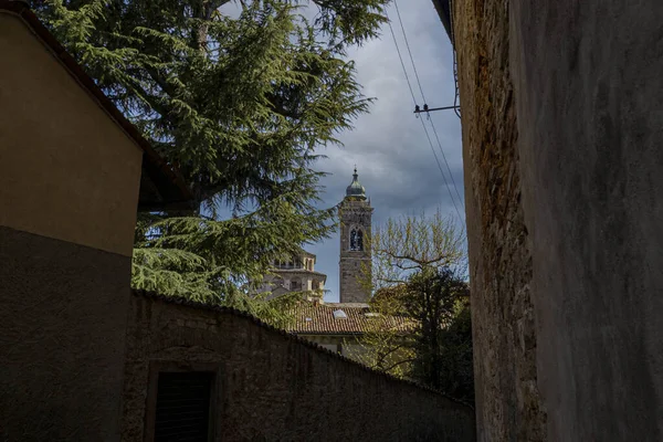 Bergamo Mittelalterliche Hochhäuser Detailansicht — Stockfoto