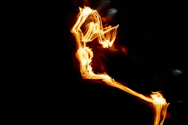 Feuer Licht Malerei Der Nacht Strand — Stockfoto