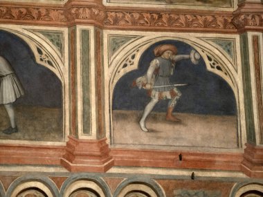 Padova Palazzo Della Ragione eski ortaçağ hukuk mahkemesi adalet salonu binası.