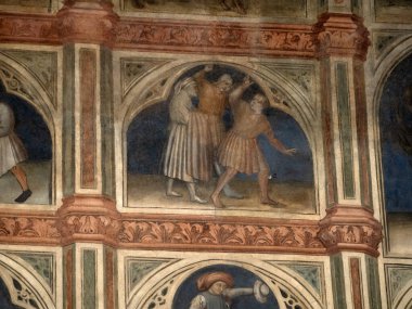 Padova Palazzo Della Ragione eski ortaçağ hukuk mahkemesi adalet salonu binası.