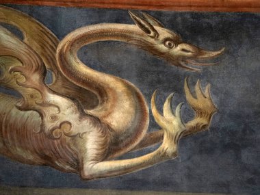 Padova Palazzo Della Ragione eski ortaçağ hukuk mahkemesi adalet salonu binası.