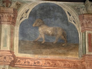 Padova Palazzo Della Ragione eski ortaçağ hukuk mahkemesi adalet salonu binası.