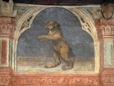 Padova Palazzo Della Ragione eski ortaçağ hukuk mahkemesi adalet salonu binası.