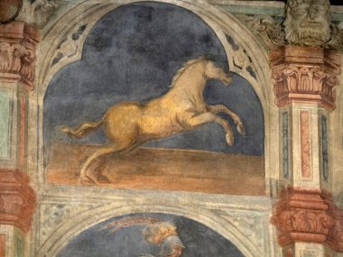 Padova Palazzo Della Ragione eski ortaçağ hukuk mahkemesi adalet salonu binası.