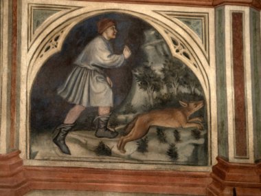 Padova Palazzo Della Ragione eski ortaçağ hukuk mahkemesi adalet salonu binası.