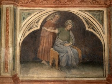 Padova Palazzo Della Ragione eski ortaçağ hukuk mahkemesi adalet salonu binası.