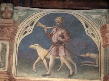 Padova Palazzo Della Ragione eski ortaçağ hukuk mahkemesi adalet salonu binası.