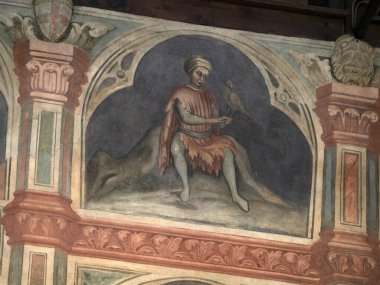 Padova Palazzo Della Ragione eski ortaçağ hukuk mahkemesi adalet salonu binası.