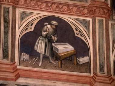 Padova Palazzo Della Ragione eski ortaçağ hukuk mahkemesi adalet salonu binası.