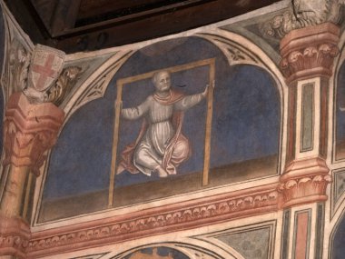 Padova Palazzo Della Ragione eski ortaçağ hukuk mahkemesi adalet salonu binası.