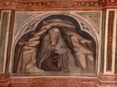 Padova Palazzo Della Ragione eski ortaçağ hukuk mahkemesi adalet salonu binası.