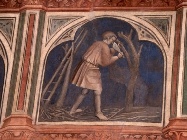 Padova Palazzo Della Ragione eski ortaçağ hukuk mahkemesi adalet salonu binası.