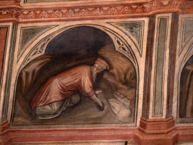 Padova Palazzo Della Ragione eski ortaçağ hukuk mahkemesi adalet salonu binası.