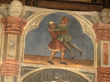 Padova Palazzo Della Ragione eski ortaçağ hukuk mahkemesi adalet salonu binası.
