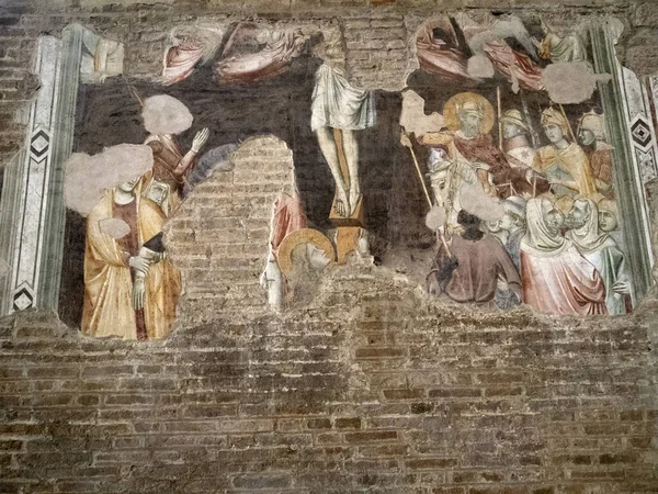 Eremitani Εκκλησία Στην Padova Ιταλία Αποκατασταθεί Πίνακες Μετά Από Βομβαρδισμό — Φωτογραφία Αρχείου
