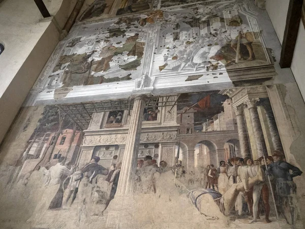 Eremitani Church Padova Italy Restored Paintings Bombing — Zdjęcie stockowe