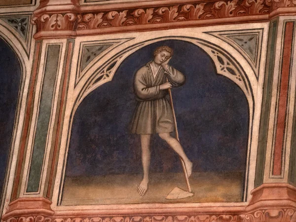 Padova Palazzo Della Ragione eski ortaçağ hukuk mahkemesi adalet salonu binası.