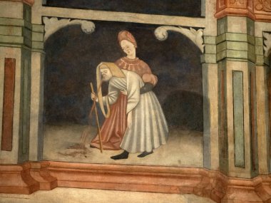 Padova Palazzo Della Ragione eski ortaçağ hukuk mahkemesi adalet salonu binası.