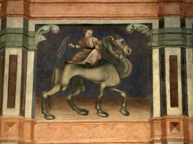 Padova Palazzo Della Ragione eski ortaçağ hukuk mahkemesi adalet salonu binası.