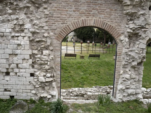 Padova Arena Gardens Medieval Walls View — стоковое фото