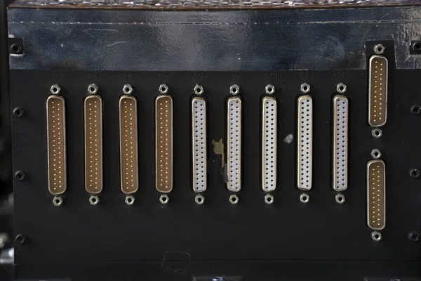 Old Technology Cable Connectors Close Detail — Stockfoto