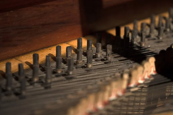 Vintage Old Piano Keyboard Detail Close — Stock Photo, Image