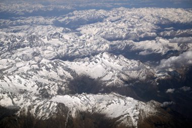 Alpler hava manzaralı panorama manzaralı uçak manzaralı