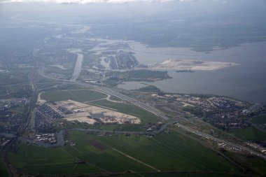 Hollanda tarlaları hava manzaralı panorama