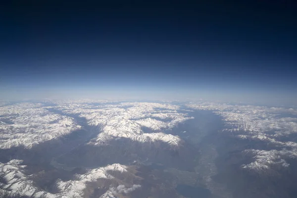 Alps Aerial View Panorama Landscape Airplane View — Zdjęcie stockowe