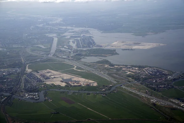 Hollanda tarlaları hava manzaralı panorama