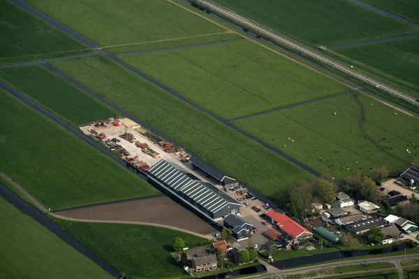 オランダの農地空撮パノラマ — ストック写真