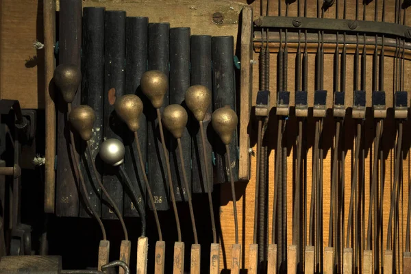 Handle Cranking Spinet Organ Detail — Stock fotografie