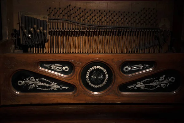 Handle Cranking Spinet Organ Detail — Stock fotografie