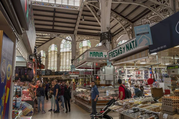 Valencia Spain May 2022 Historic Market Full Customers Mecado Central — Stock Photo, Image