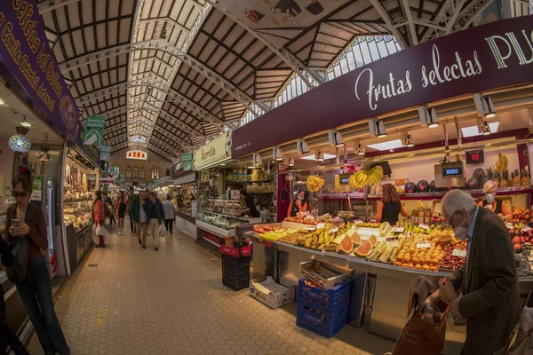 Valencia Espanha Maio 2022 Mercado Histórico Cheio Clientes Mecado Central — Fotografia de Stock
