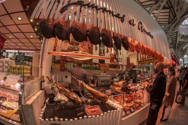 Valencia Spain May 2022 Historic Market Full Customers Mecado Central — Fotografia de Stock