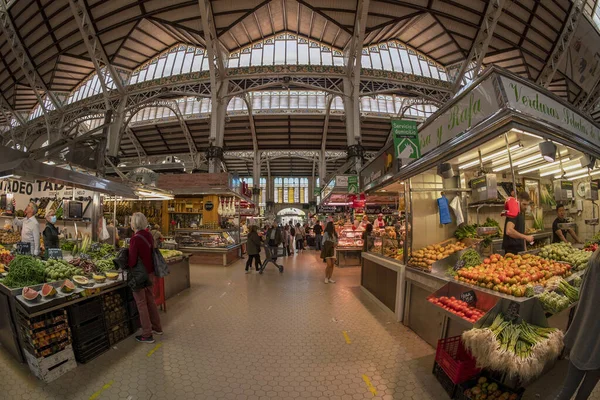Valencia Spain May 2022 Historic Market Full Customers Mecado Central — Fotografia de Stock