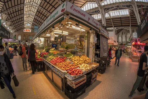 Valencia Španělsko Květen 2022 Historický Trh Plný Zákazníků Mecado Centrální — Stock fotografie